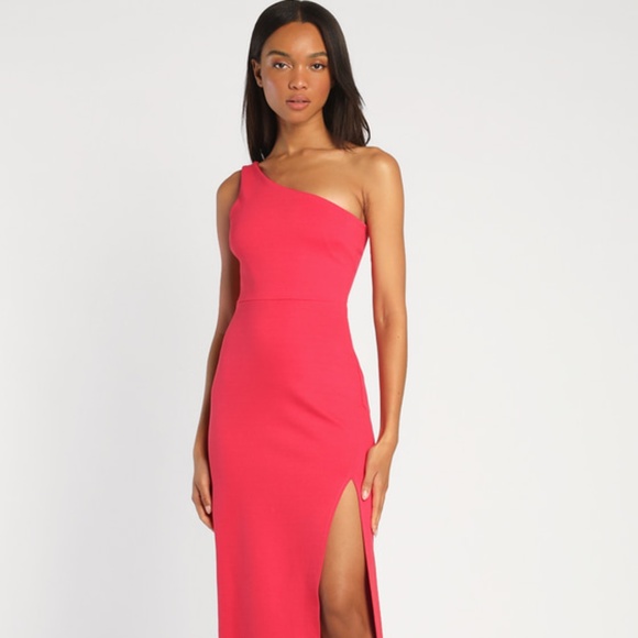 Lulus Dresses & Skirts - Lulus Good Times Only Hot Pink One-shoulder Maxi Dress - Size S